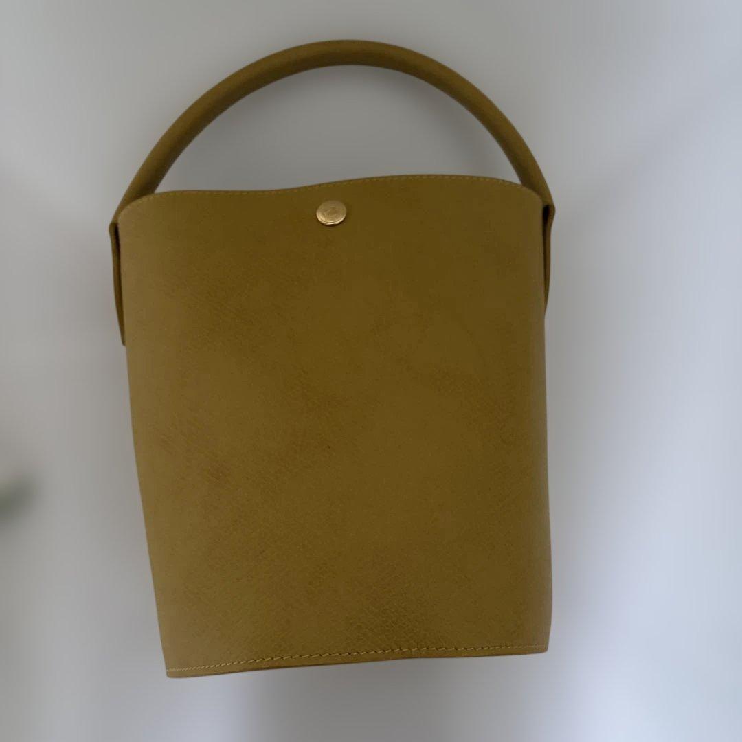 ロンシャン　バケットバッグ　イエロー