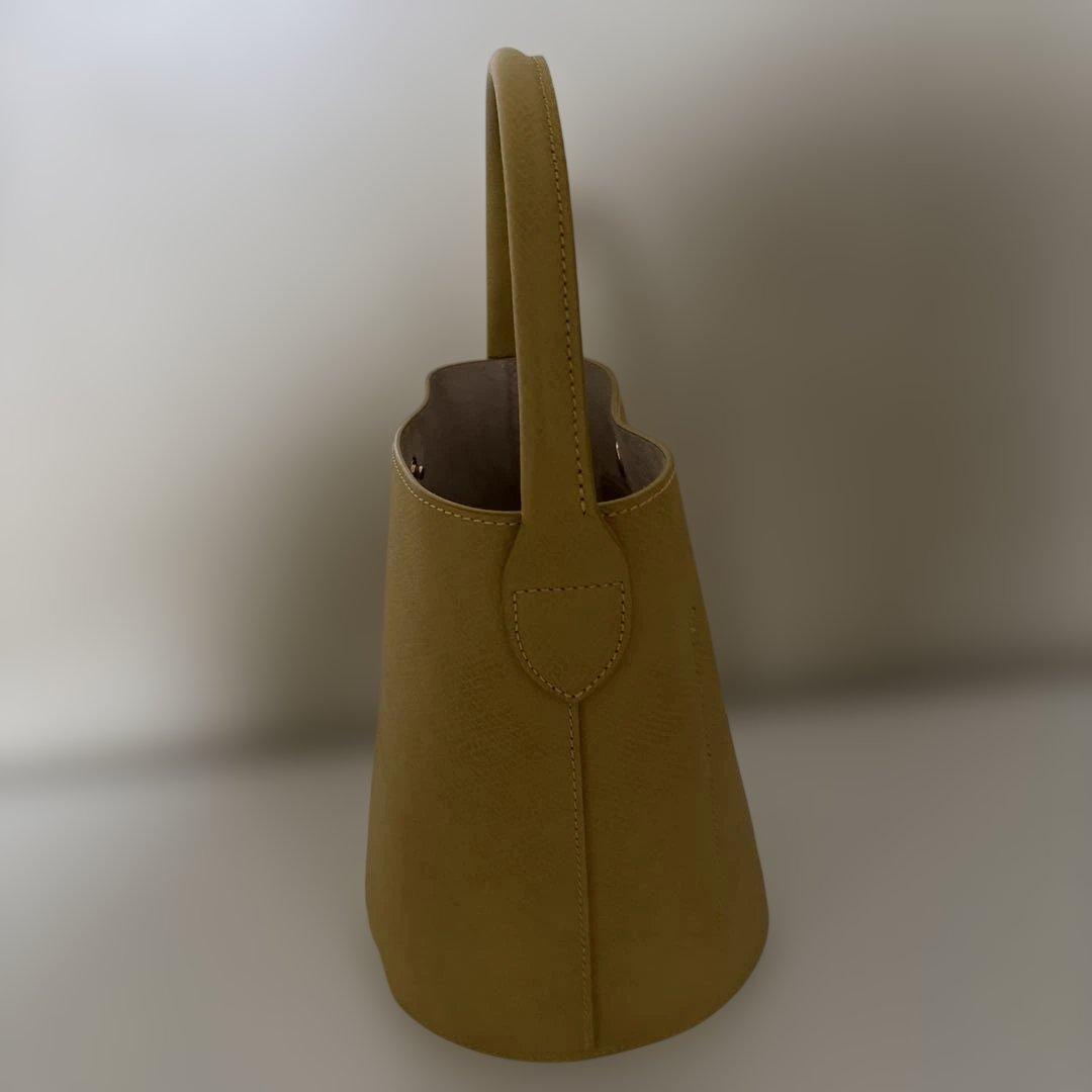 ロンシャン　バケットバッグ　イエロー