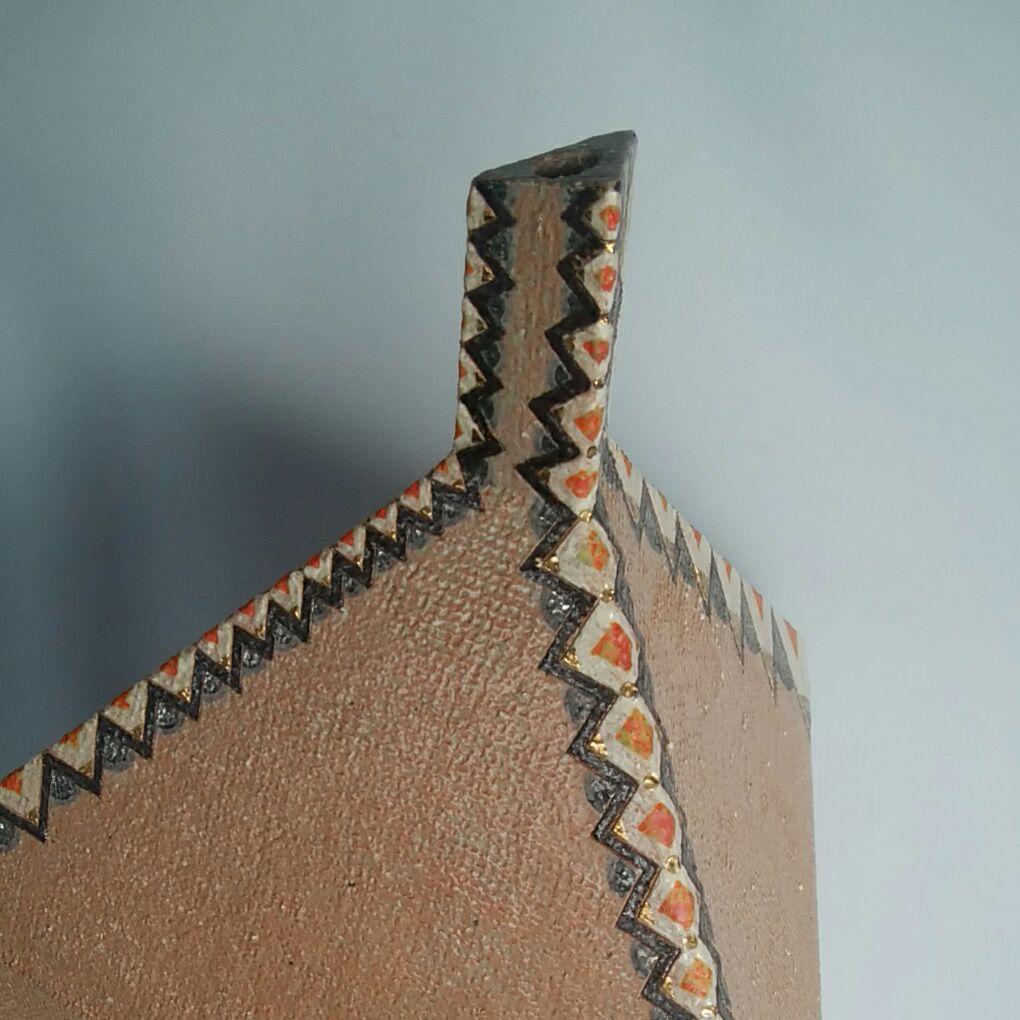 萩焼 中村絵里子 三角柱 扁壺 オブジェ 長期保管品 - メルカリ