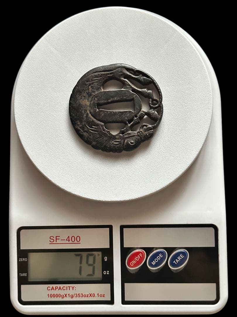 時代刀装具 鉄鐔 鉄鍔 馬図透かし彫 透かし鍔 刀剣 武具 拵え