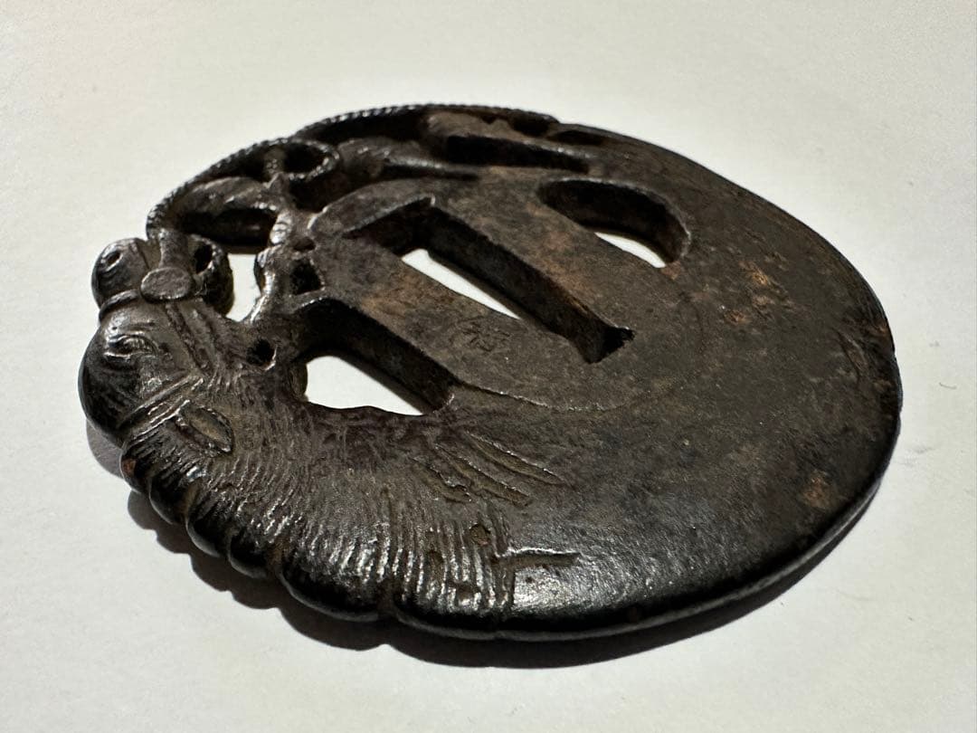 時代刀装具 鉄鐔 鉄鍔 馬図透かし彫 透かし鍔 刀剣 武具 拵え