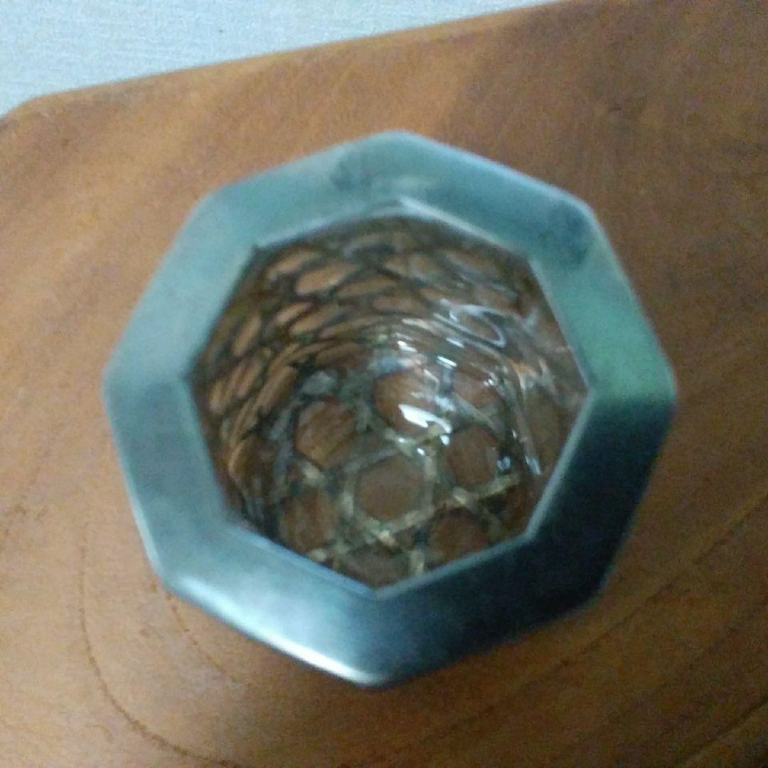 アンティーク 銀巻き装飾グラス 高さ約4、6㌢