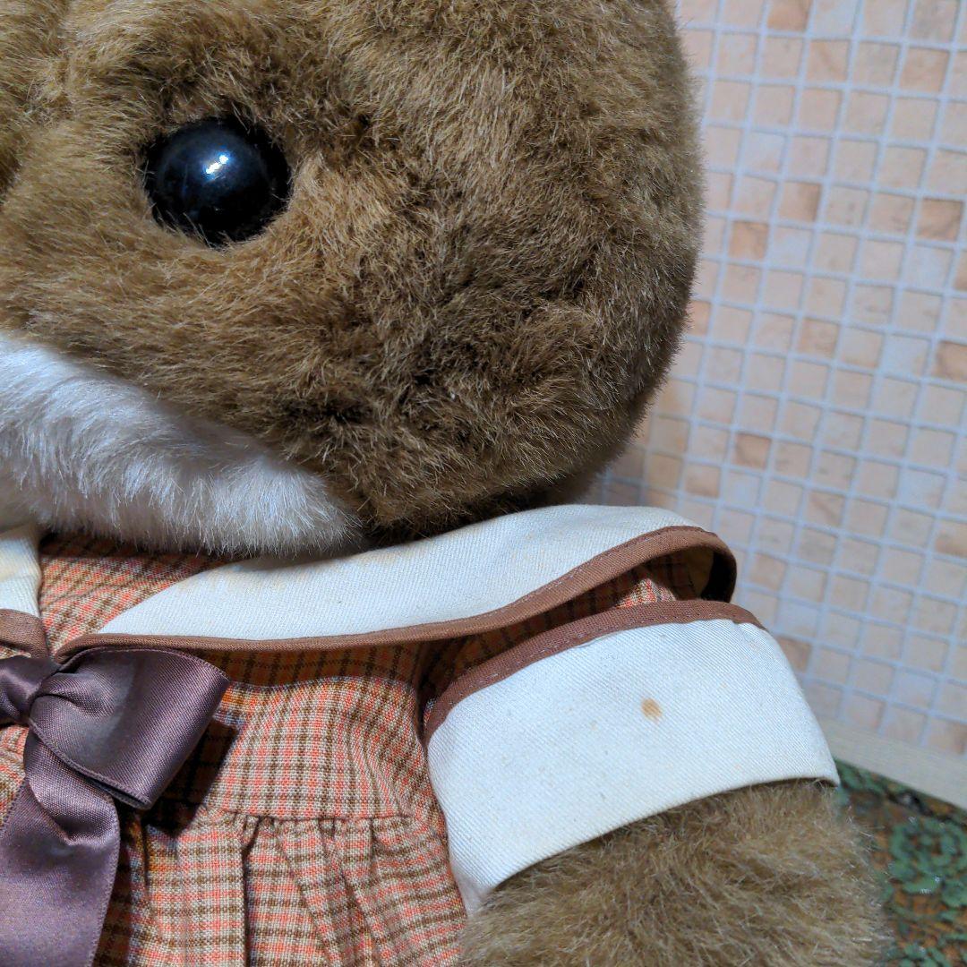 SUN ARROW サンアロー うさぎぬいぐるみ 昭和レトロ 当時物 タグ付茶系