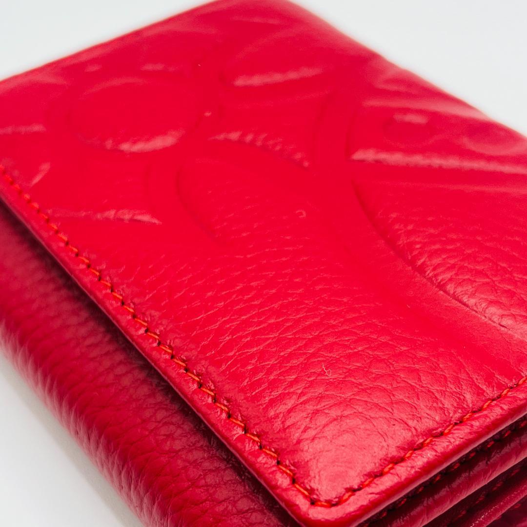 Vivienne Westwood 特価 がま口 折財布 赤レッド 型押し 定番 人気