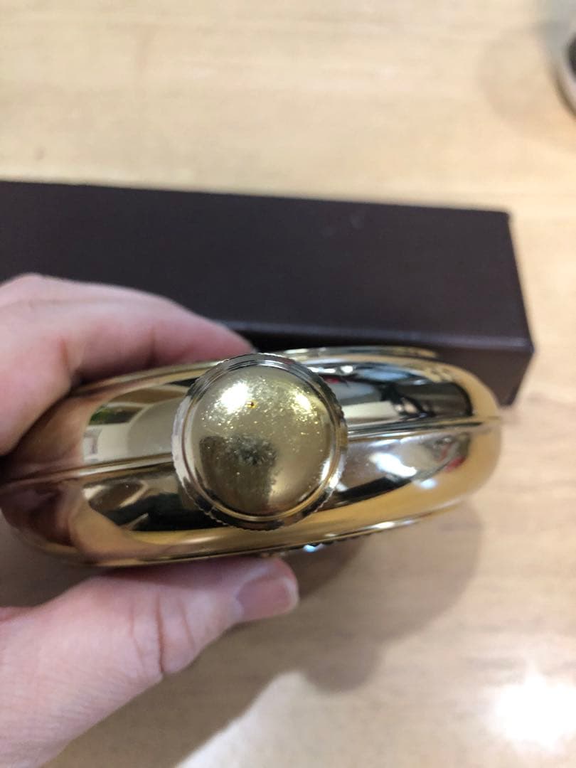 容器のみアイグナー ヴィンテージ携帯用洋酒ボトル 直径 10㎝ 部分的に本革