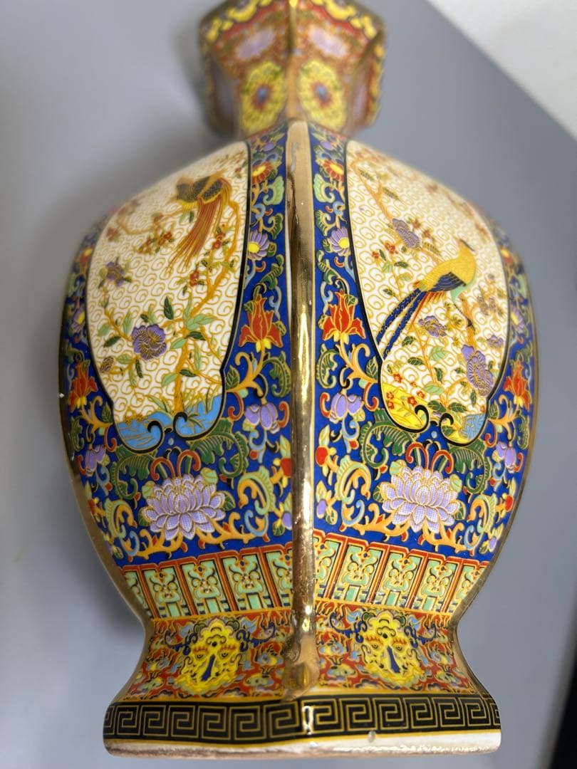 清代雍正粉彩描金花瓶 旧家蔵出し、骨董品、在銘、縁起物、希少、古