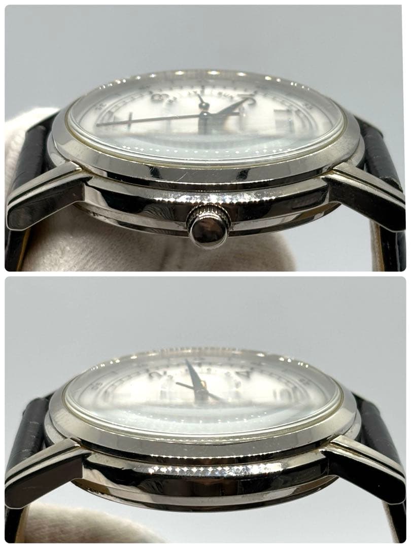 【稼動/美品】シチズン メンズ エコ・ドライブ ウォッチ 腕時計 レザー