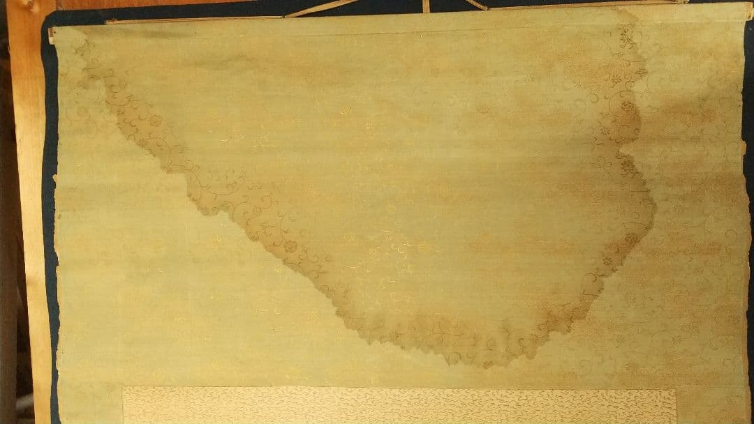 南画家 滝和亭 墨竹図 紙本掛軸 しみあり 傷みあり