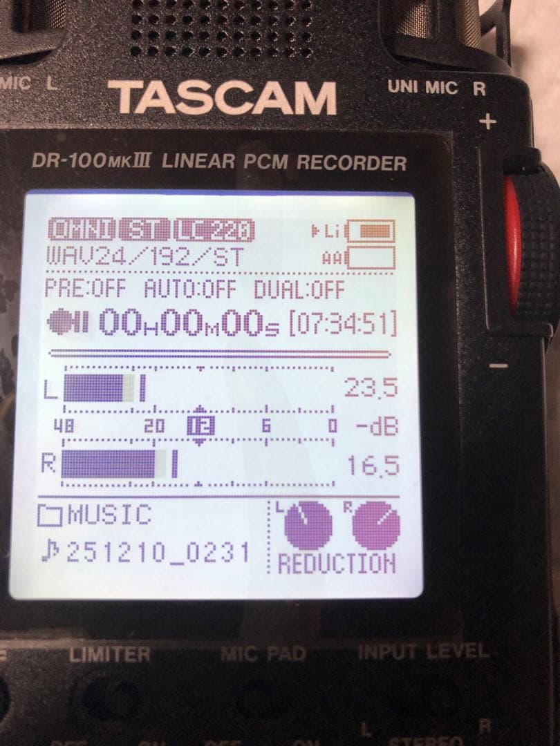 TASCAM DR-100MkIII ハンディレコーダー