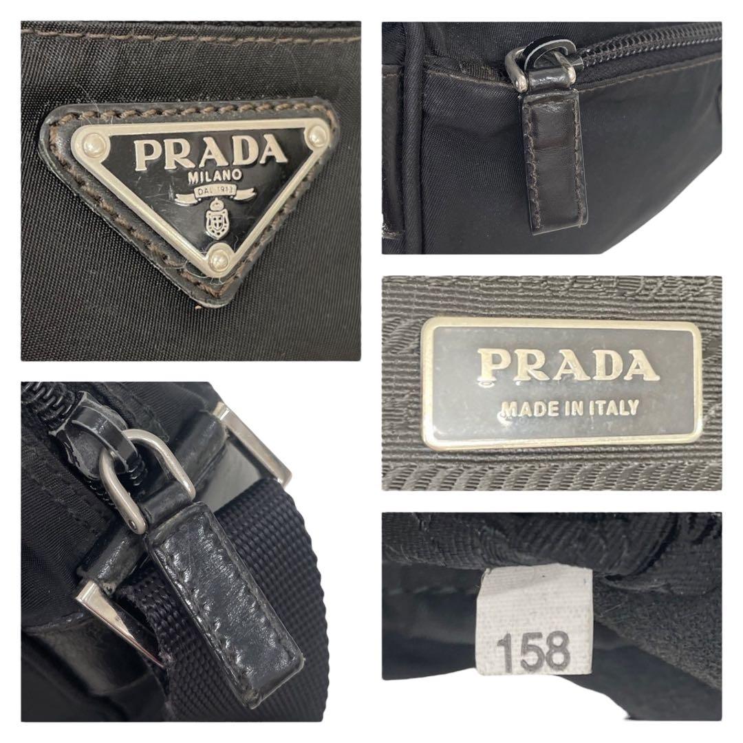 極美品　プラダ　三角ロゴ　ナイロン　黒　カメラバッグ　ショルダーバッグ　4611