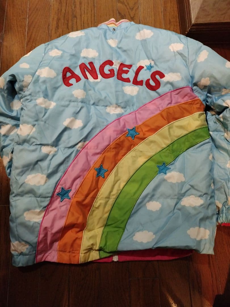 ナルミヤインターナショナルエンジェルブルーリバーシブルブルゾン１６０美品レトロ