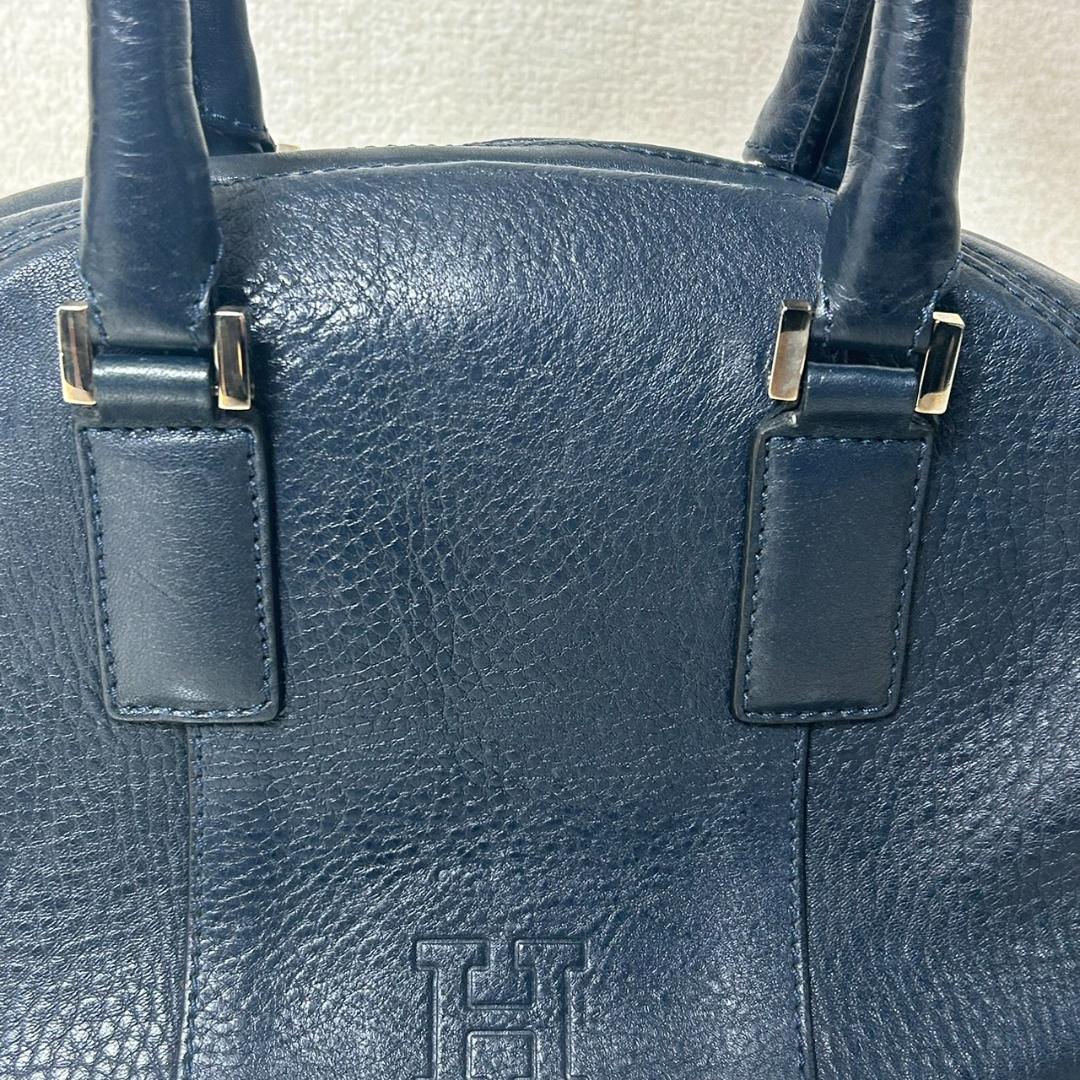 ●HIROFU ヒロフ ハンドバック ラウンド サークル ネイビー