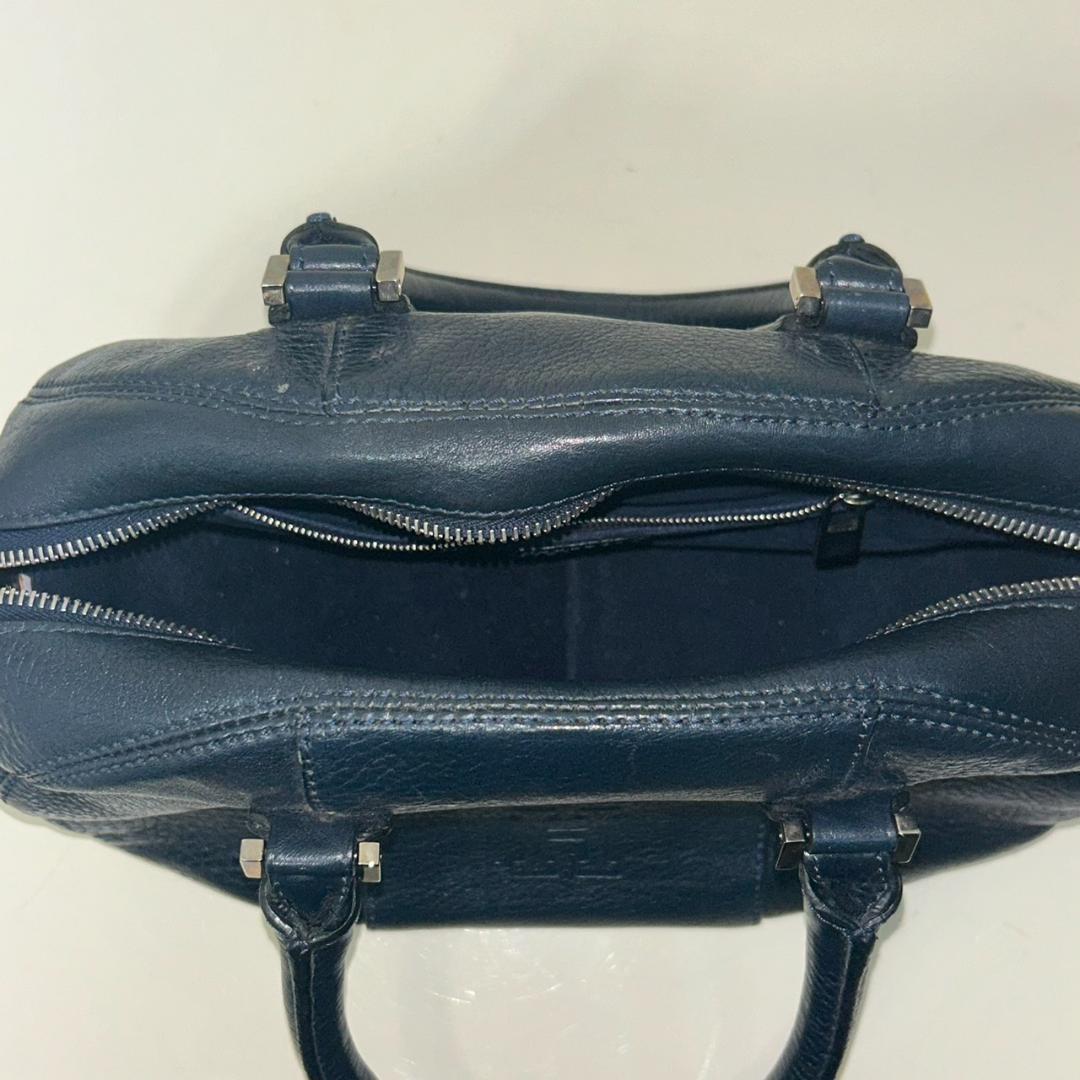 ●HIROFU ヒロフ ハンドバック ラウンド サークル ネイビー