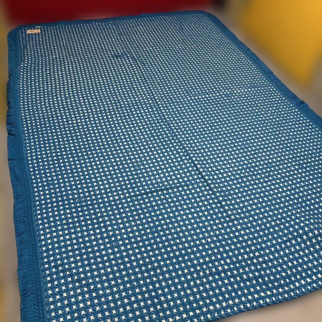 80s 昭和レトロ アンティーク アクリル こたつ上掛 198×180 花柄 80s