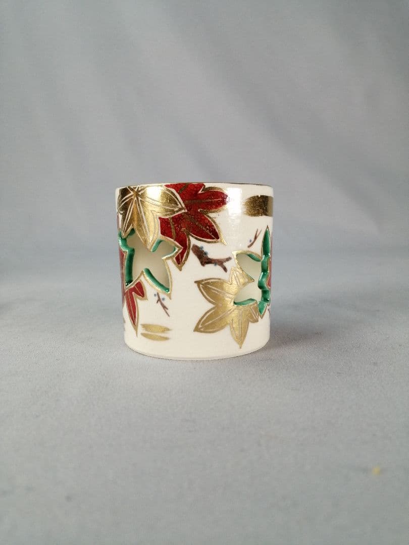 茶道具】御室窯造 仁清紅葉蓋置 蓋置198