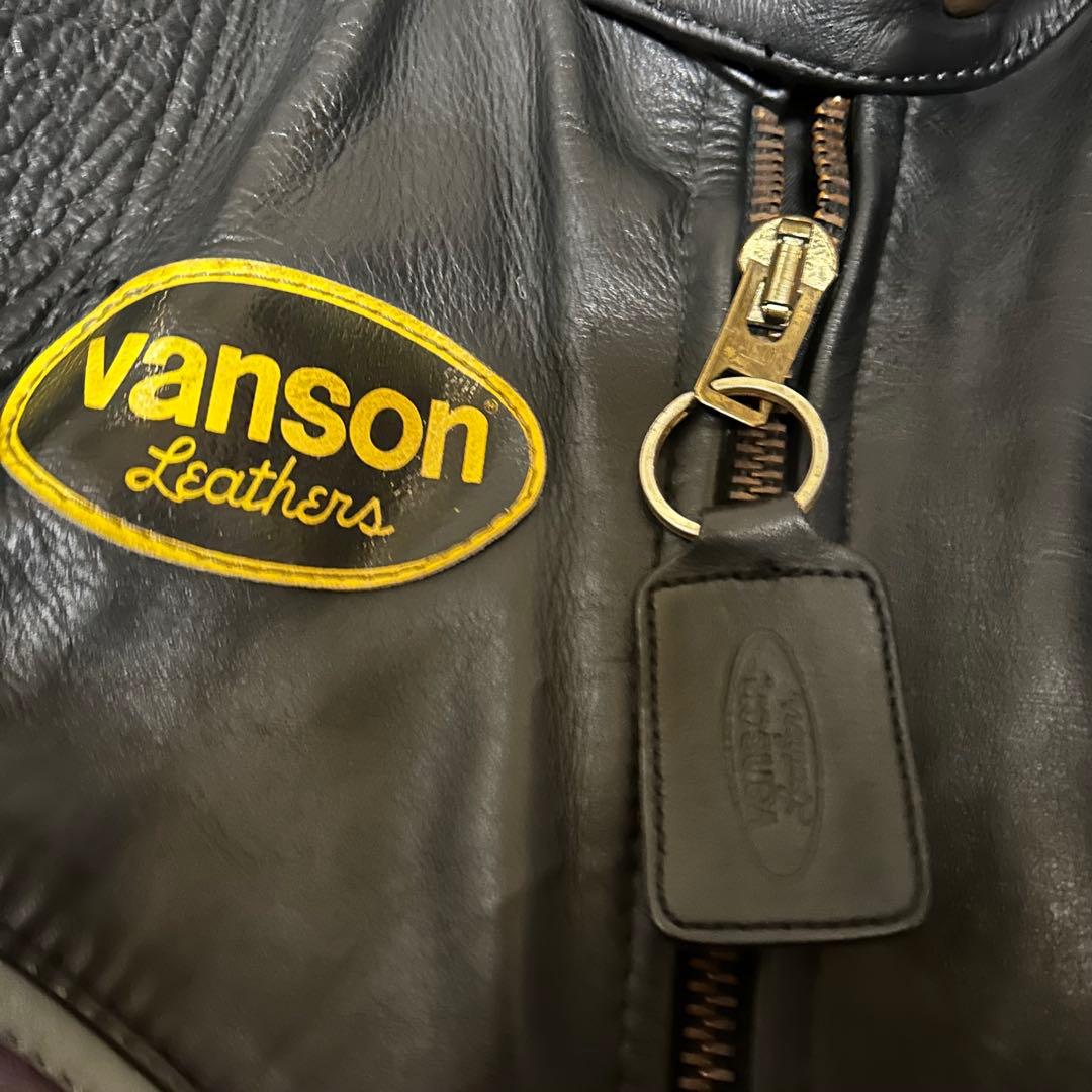 レア USA製 VANSON シングル ライダース ジャケット 38 TALON｜