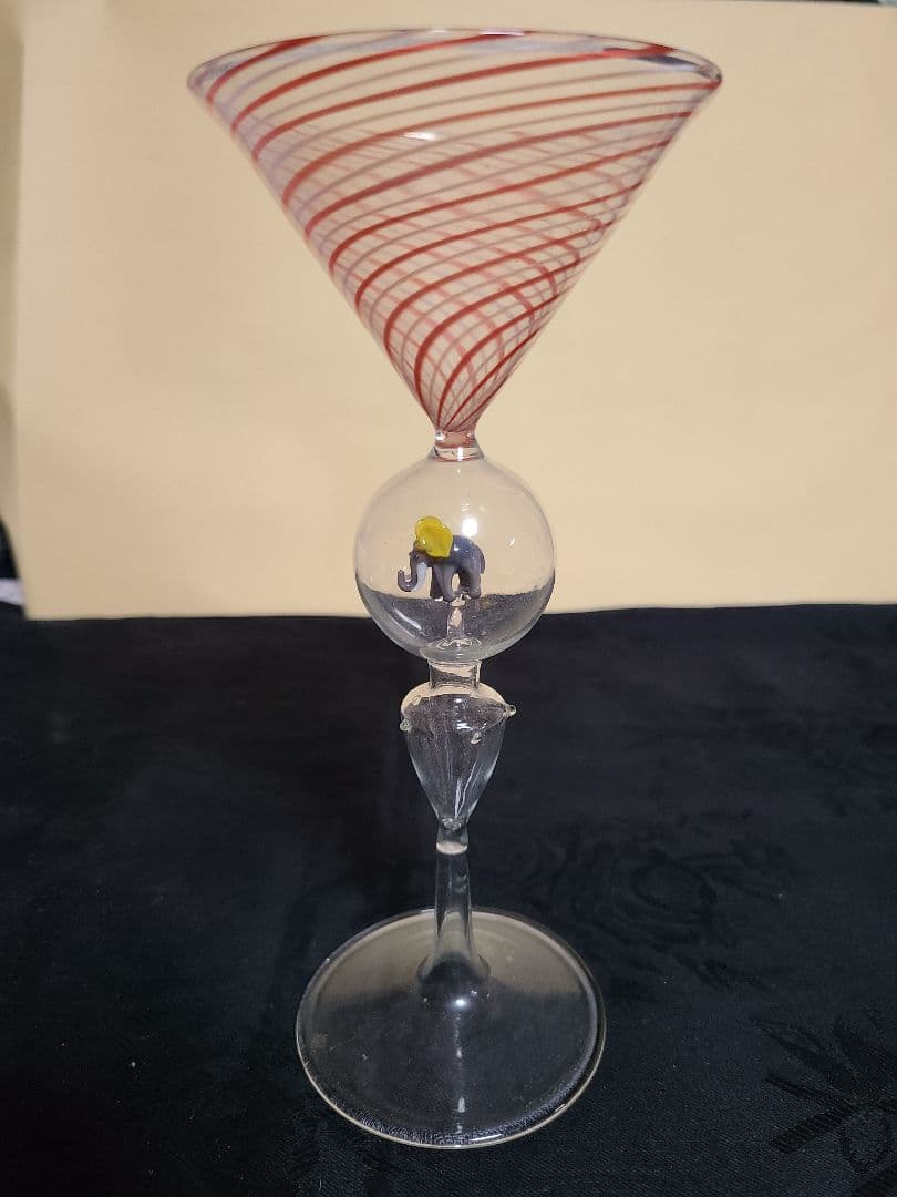 オーストリア アンティークビミニ レース吹きガラス