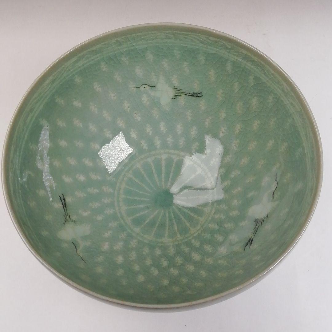 T945 茶碗 『高麗青磁』『又玄 李竒休 作』 共箱 抹茶碗 茶道具