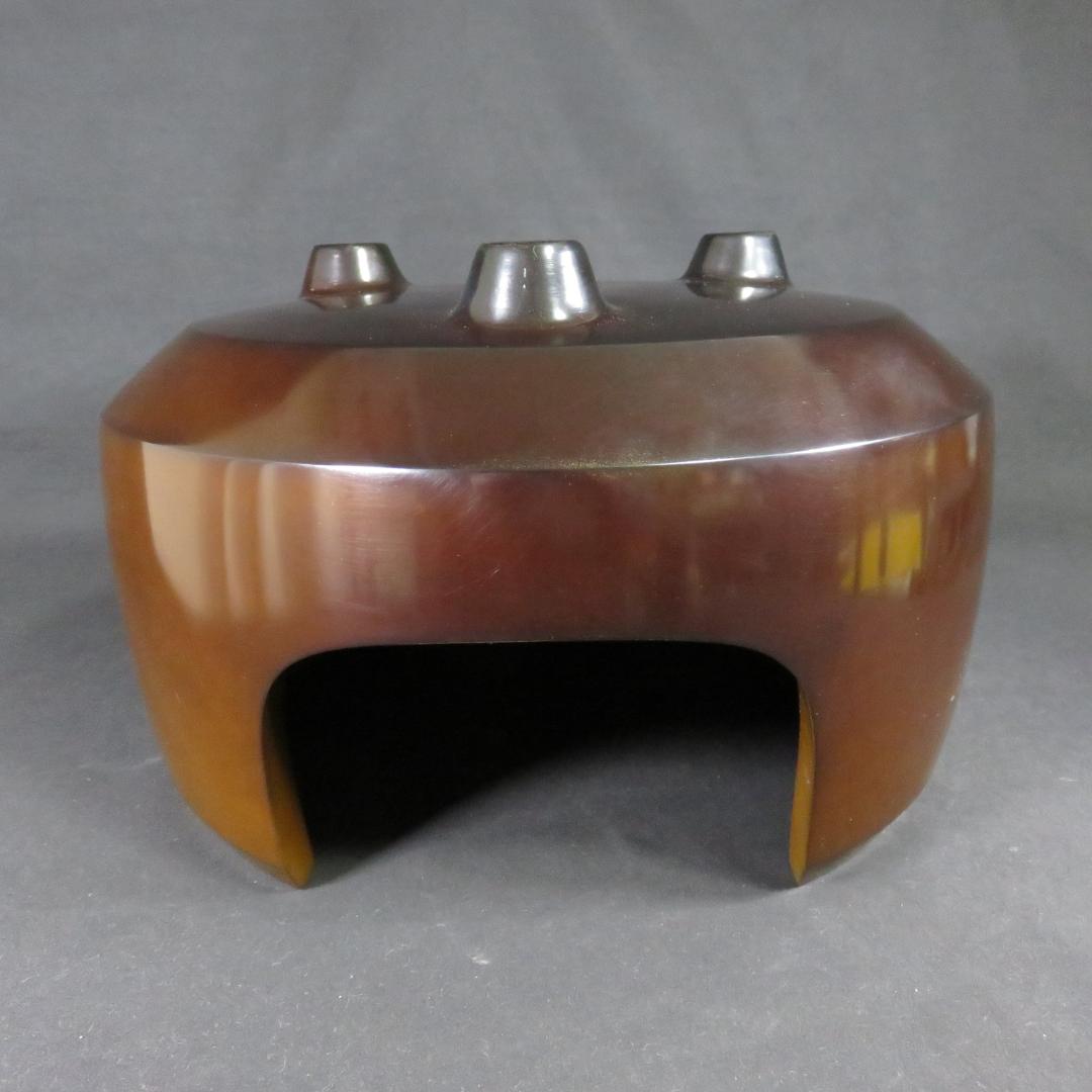 風炉 風炉師 一ノ瀬宋辰 唐銅 利休面取風炉 美品 木箱