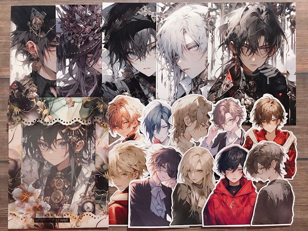 匿名配送】コラージュシート 海外マステ 男の子素材セット NO.28