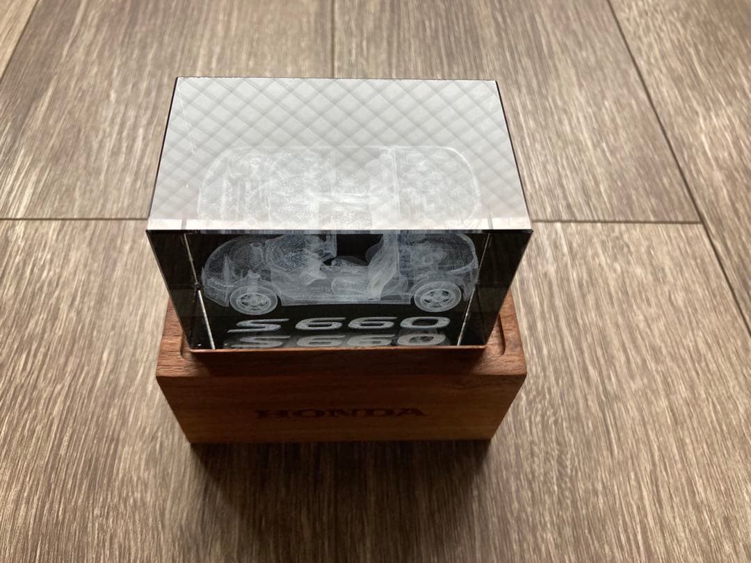HONDA S660 置物 3Dクリスタル HONDAロゴ入り豪華専用ケース付き
