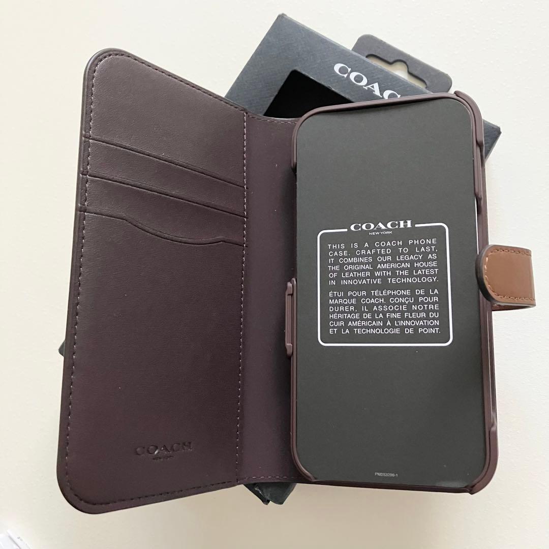 コーチiPhone15 PRO ケース シグネチャー 手帳型 スマホケース 収納