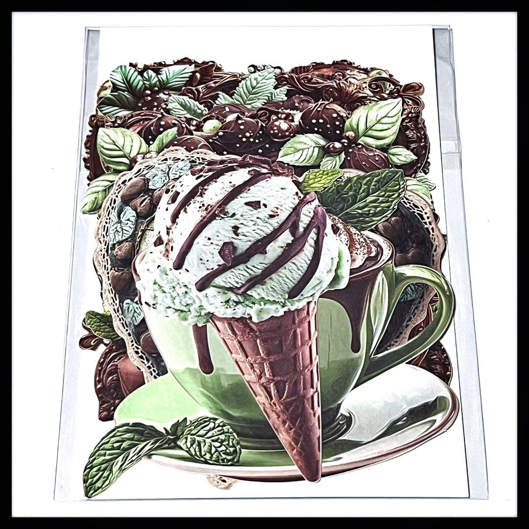 H】Pinkoi限定♡チョコミントダイカット♡フレーム10枚♡nene様