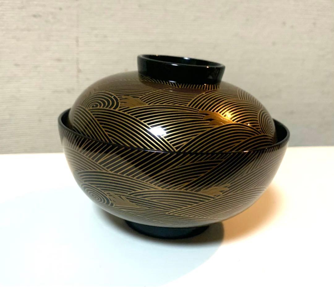 輪島塗汁椀5客揃金波蒔絵文様