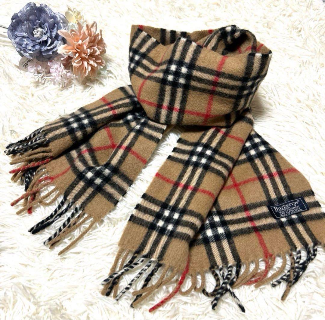 Burberry バーバリーズ ノバチェック マフラー カシミヤ100% 高級