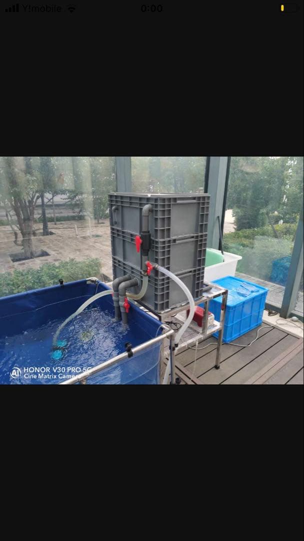 PSE認定ポンプ25w付き大型水槽用沈殿物理生物一体型濾過槽外部