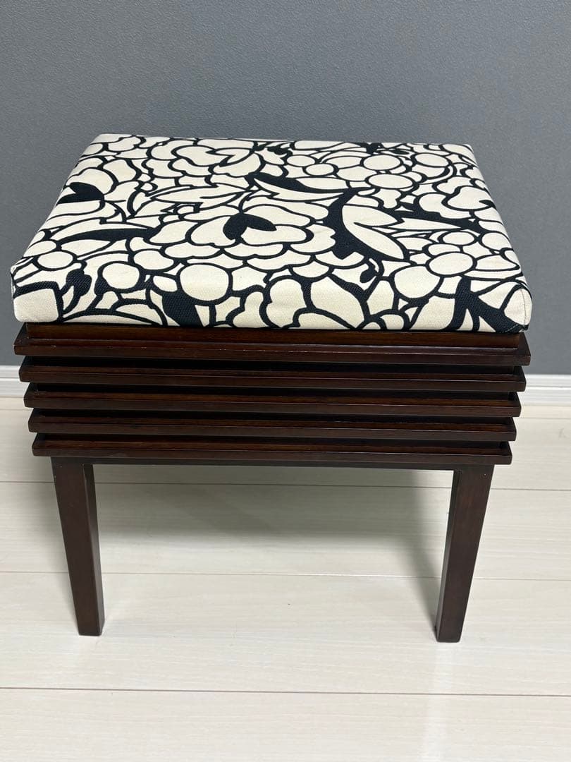 a.flat ルーバー・ドレッサースツール　椅子　オットマン（替カバー付）