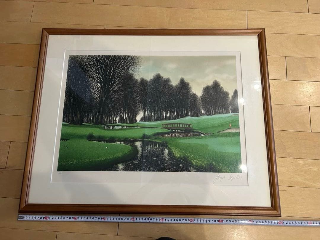 真作】ジャック・デペルト「ゴルフ場」リトグラフ 直筆サイン入 150部