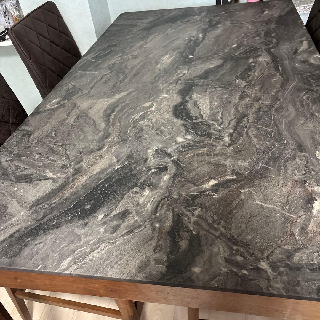 ダイニングテーブルセット 大理石風　椅子4脚