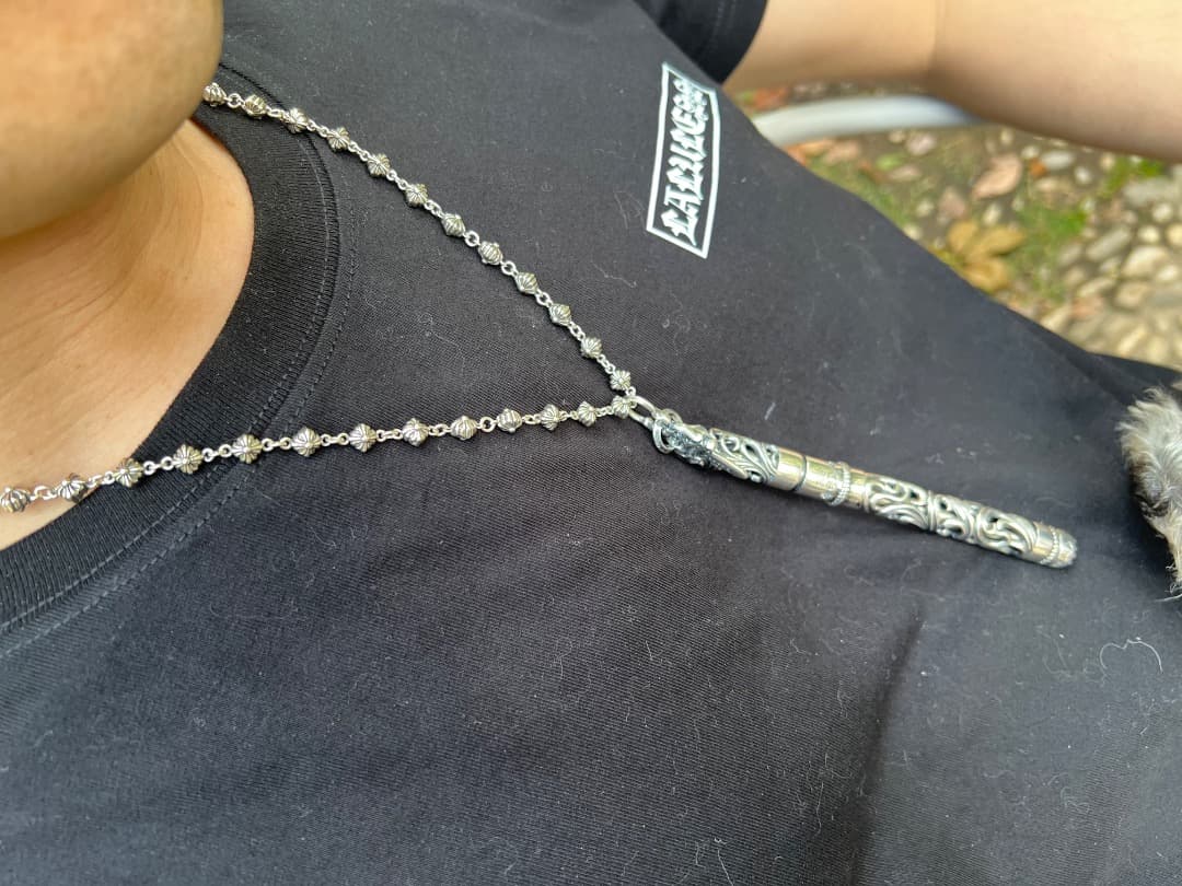 S925刻印有：重厚シルバーペンダントとしても使えるペン SZB001