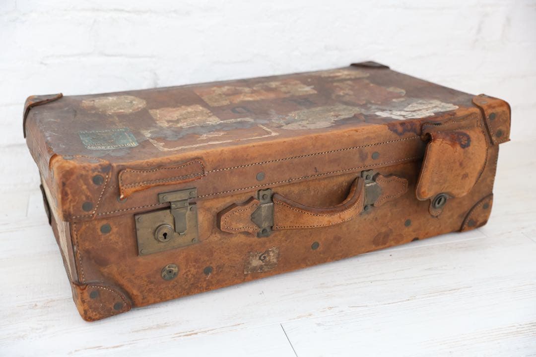 ヴィンテージ レザー ケース ブラウン - メルカリ