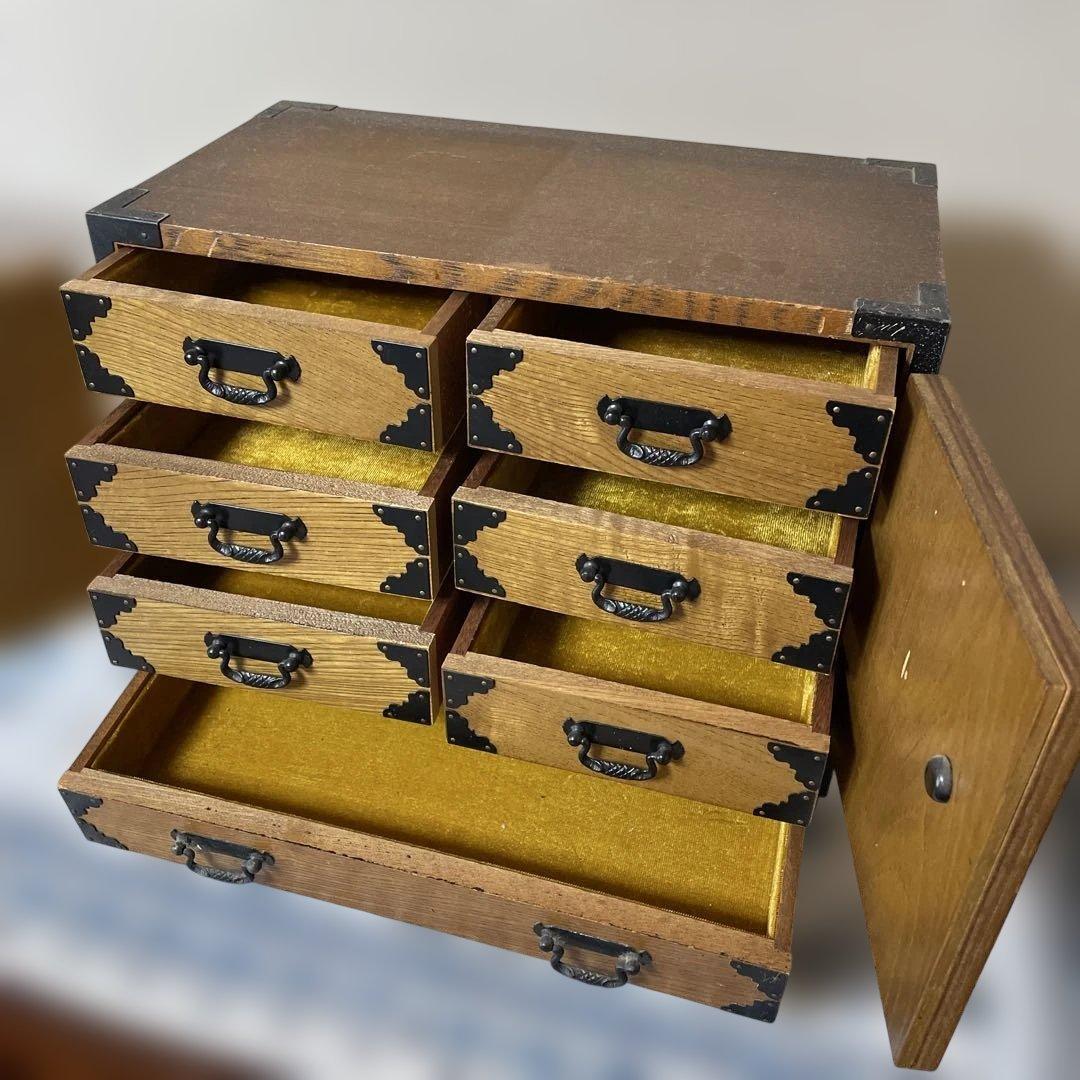 民芸調 和風 小物箪笥／小物入れ 金具付き