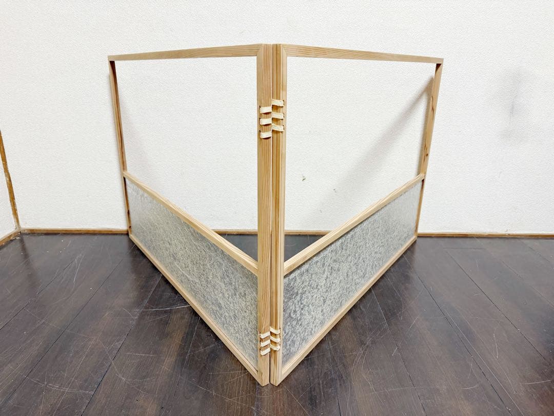 茶道具 杉縁 杉格子網代 風炉先屏風 裏銀砂子 両面使い 上透かし