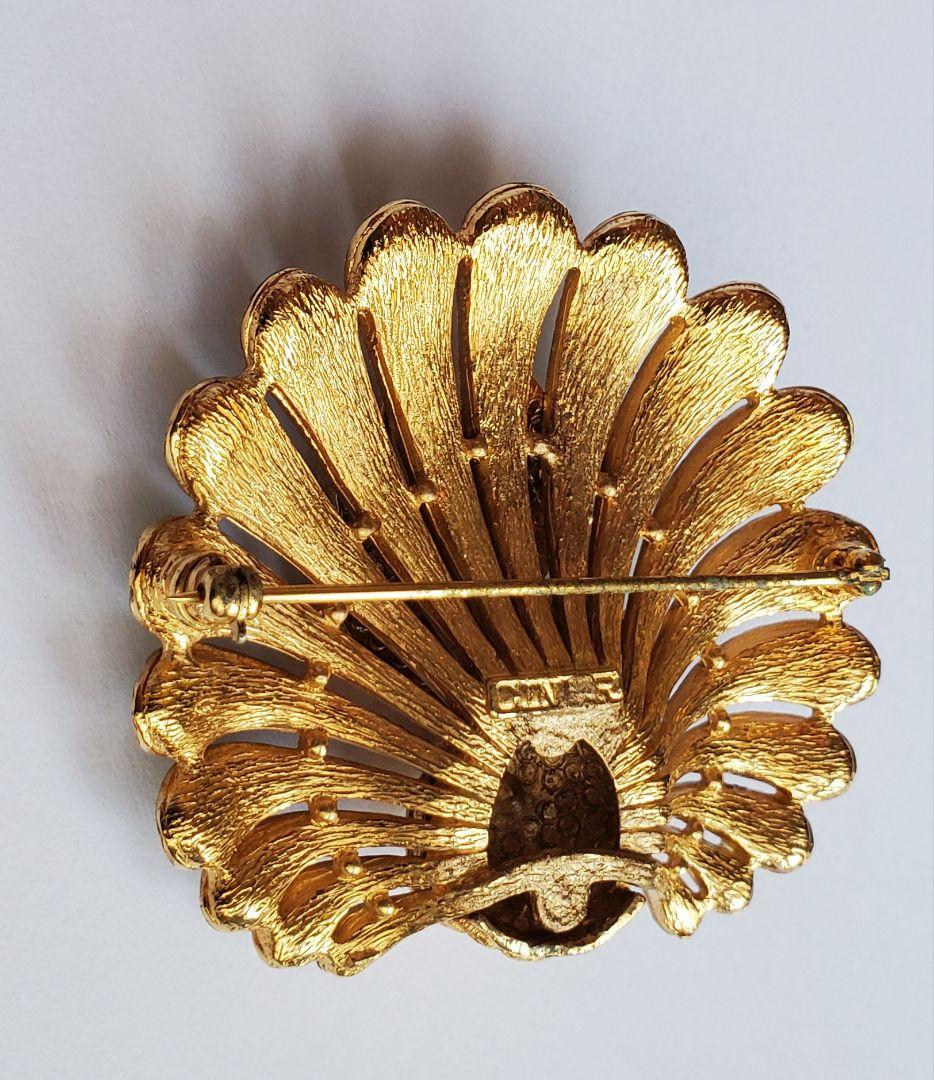 CINER サイナー ヴィンテージ ピーコック ビジュー ブローチ ジュエリー