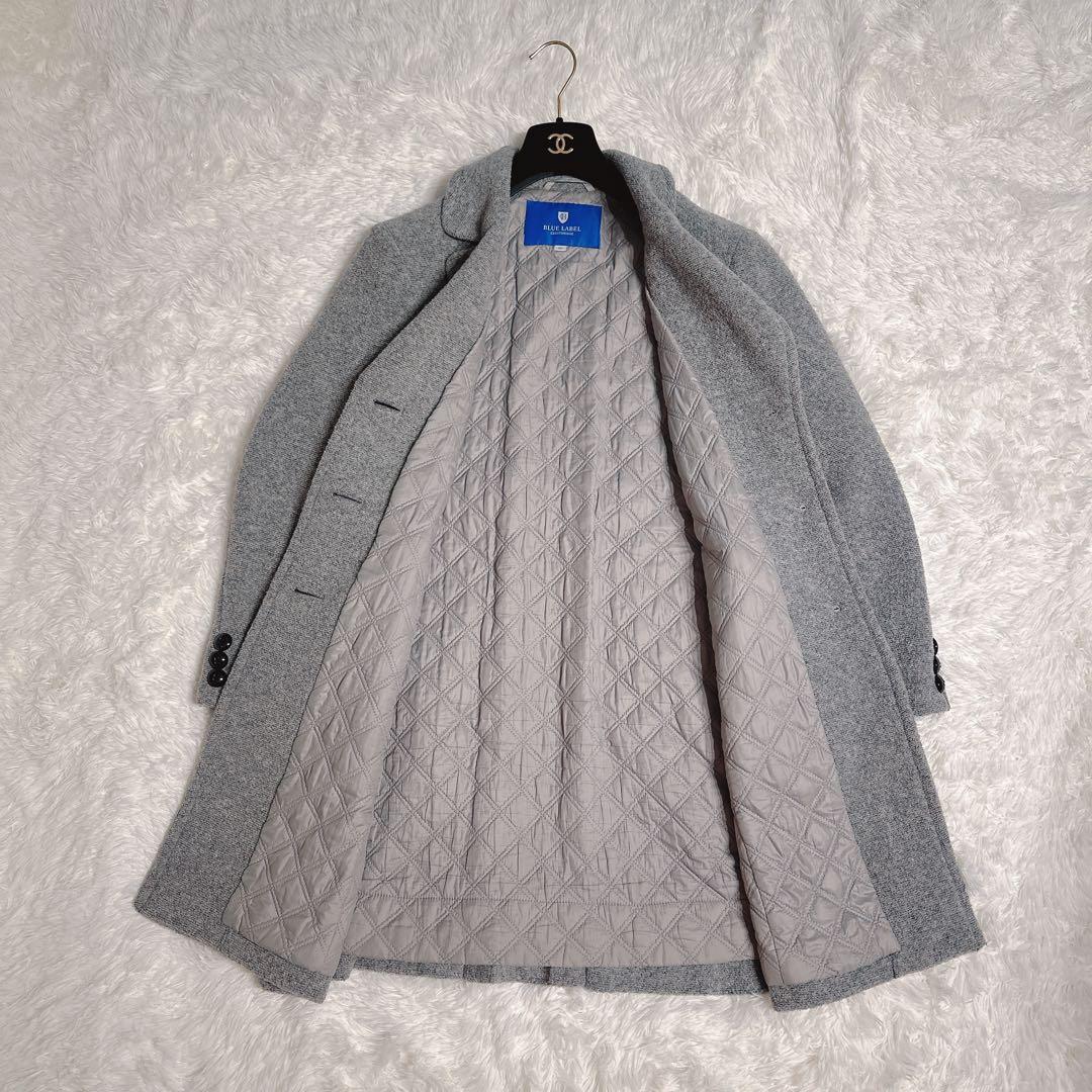 極美品 ブルーレーベル クレストブリッジ チェスターコート 裏地