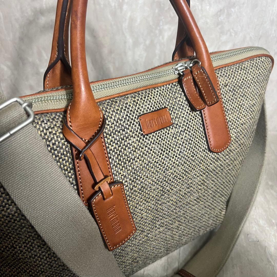 Hartmann ハートマン ビジネスバッグ ツイード ラウンドジップ L