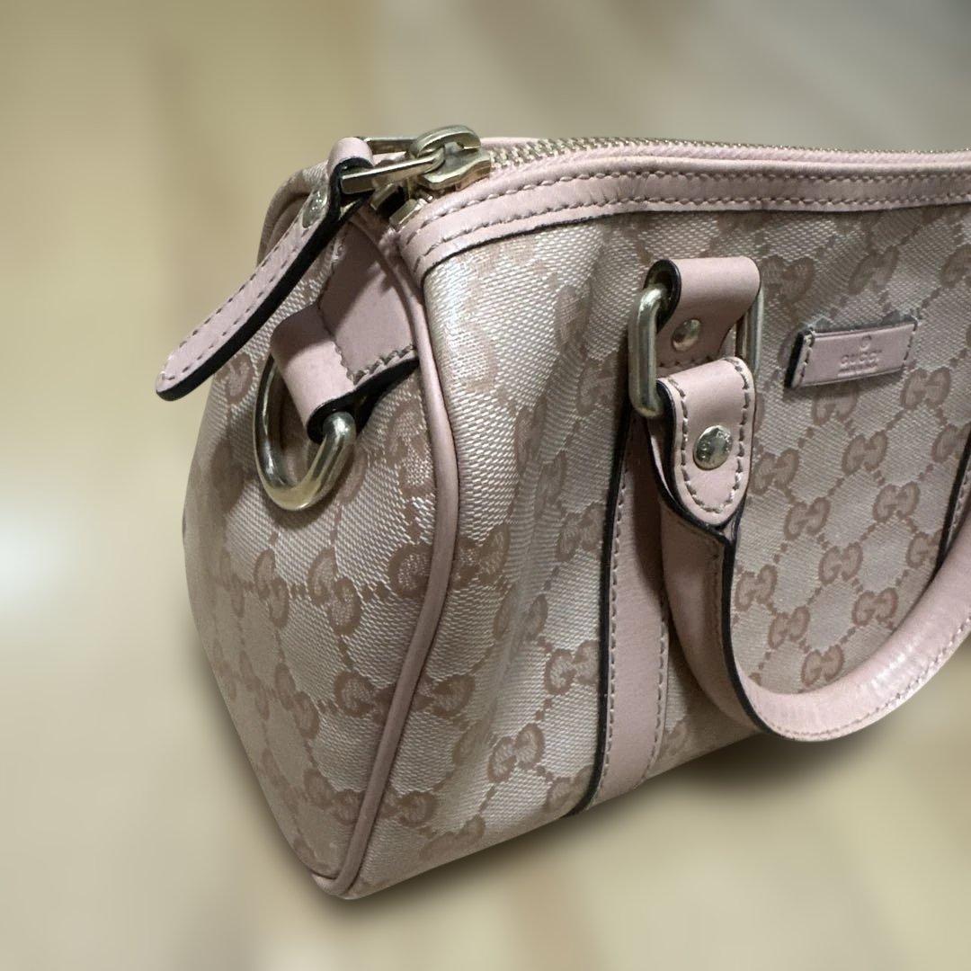 GUCCI ピンク GGパターン ハンドバッグ