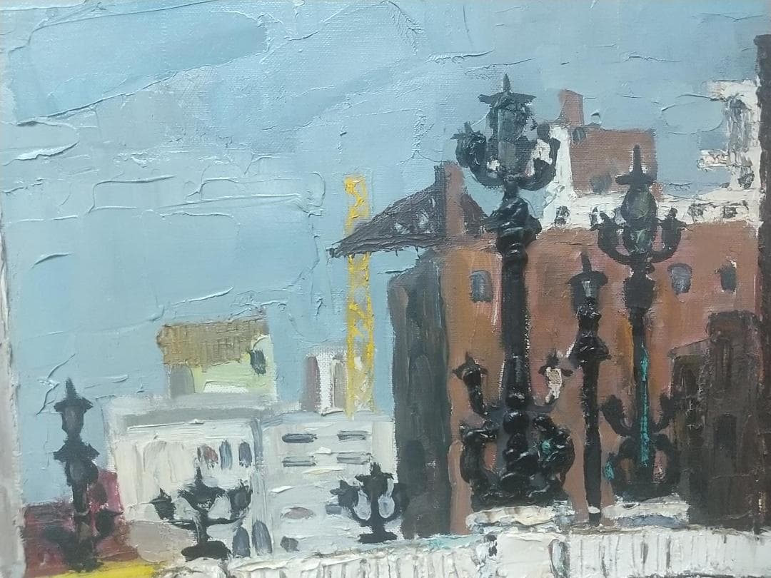 「日本橋」'63 P10 油絵 絵画