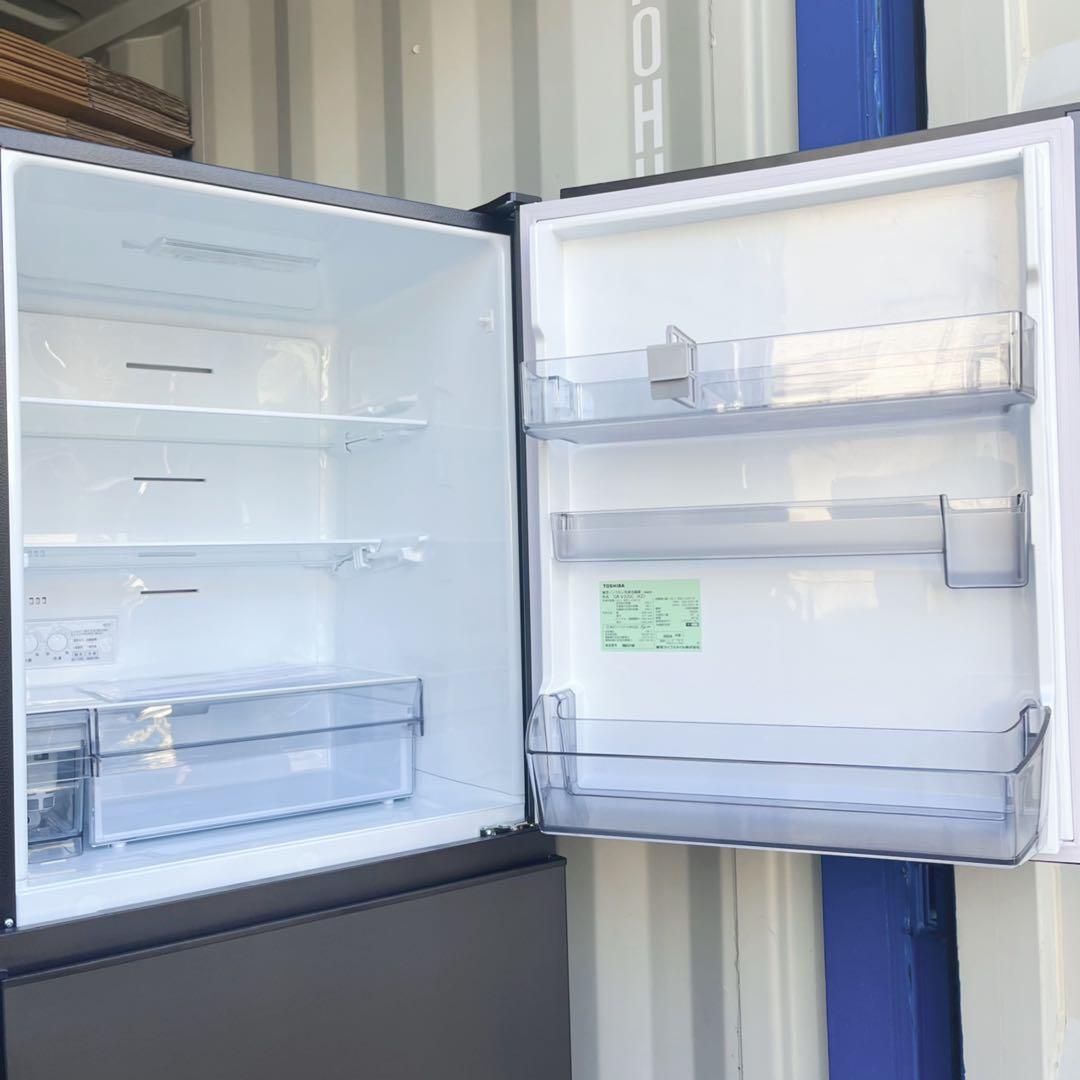 取付無料！最新2024年製！東芝自動製氷マットチャコール3ドア冷蔵庫