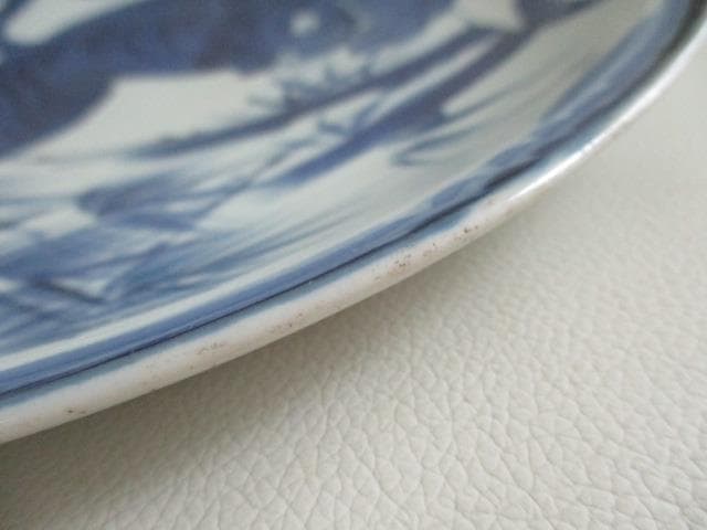 古伊万里　染付　虎図　大皿　29.5cm