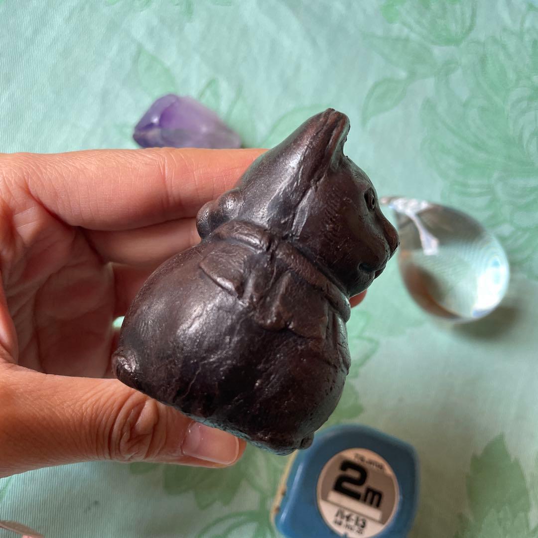 江戸時代 銅鋳造 猫水滴（ねこすいてき）