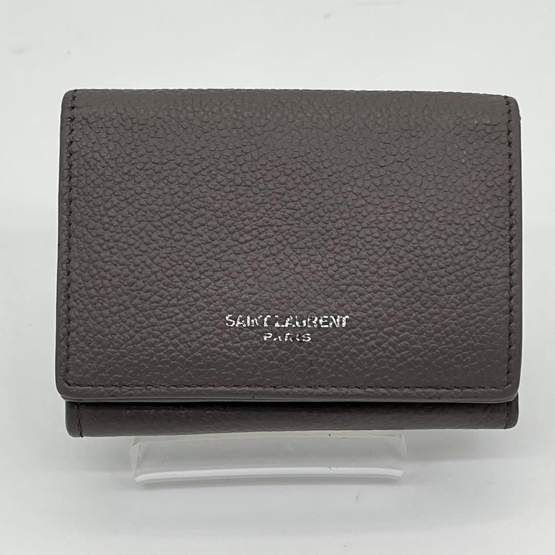 サンローラン 三つ折り財布 ロゴ入り タイニーウォレット オリガミ