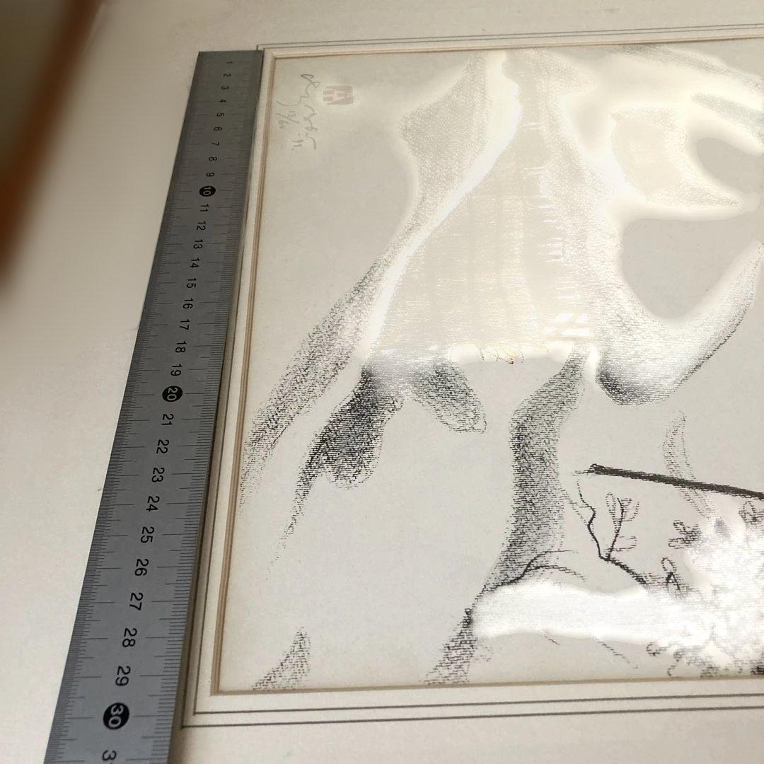 雪の田麦俣 廣長威彦 木版画 額のサイズ62.5cm x 47.5cm