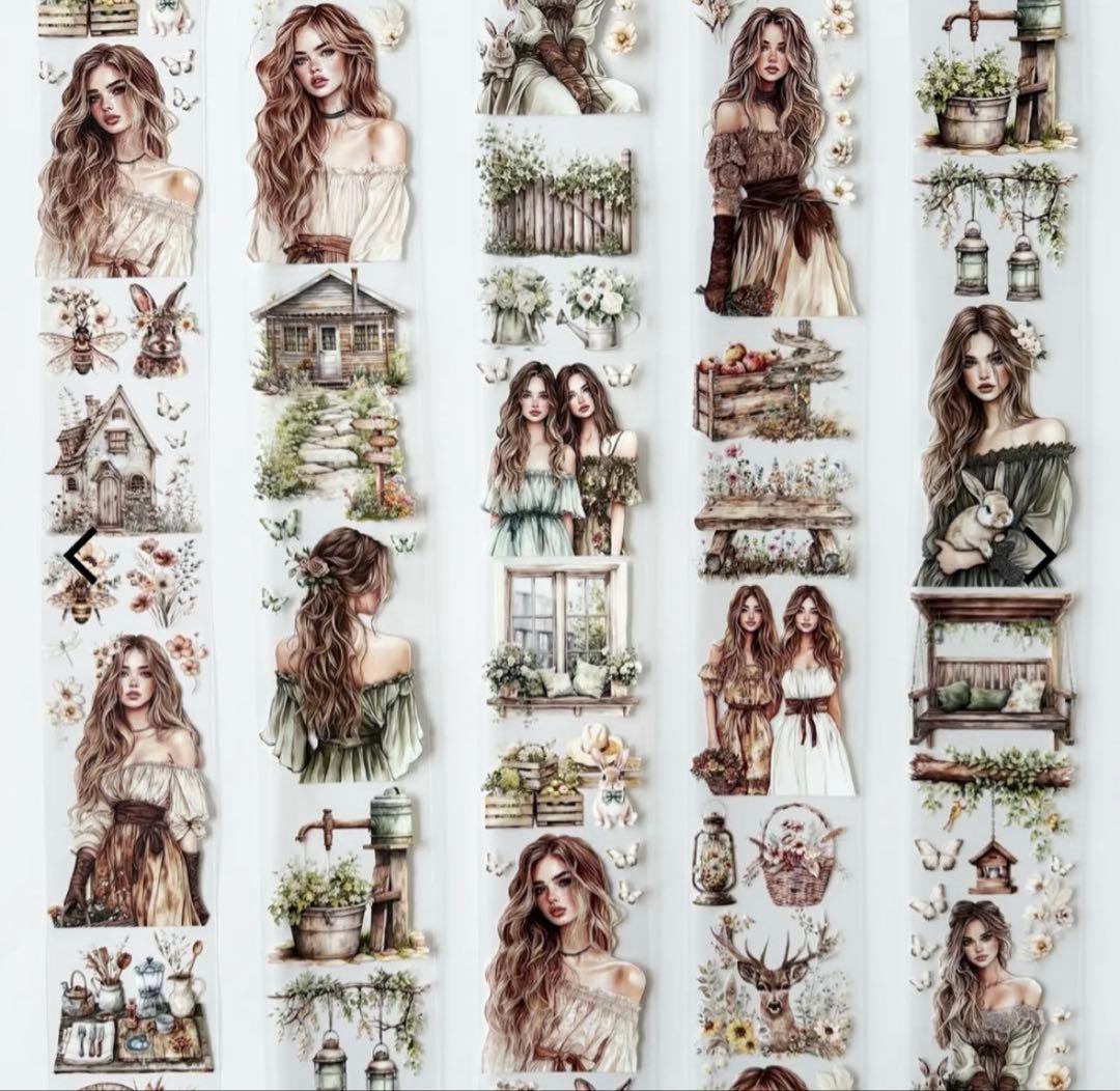 ONWIZE 海外マスキングテープ【 1ループ 】春 人物 女の子 家 - メルカリ