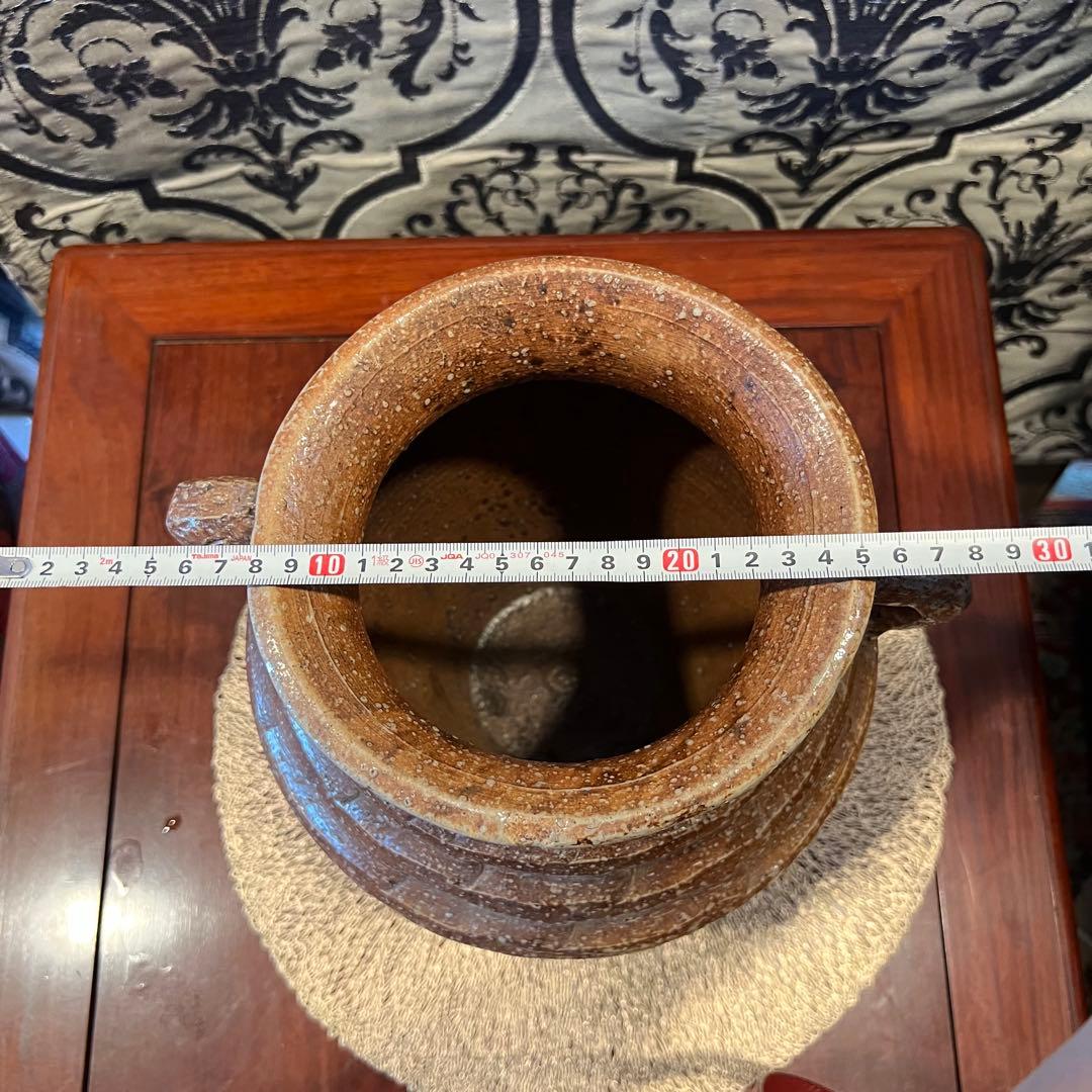 信楽焼耳付き 花入 壷 Japanese traditional crafts