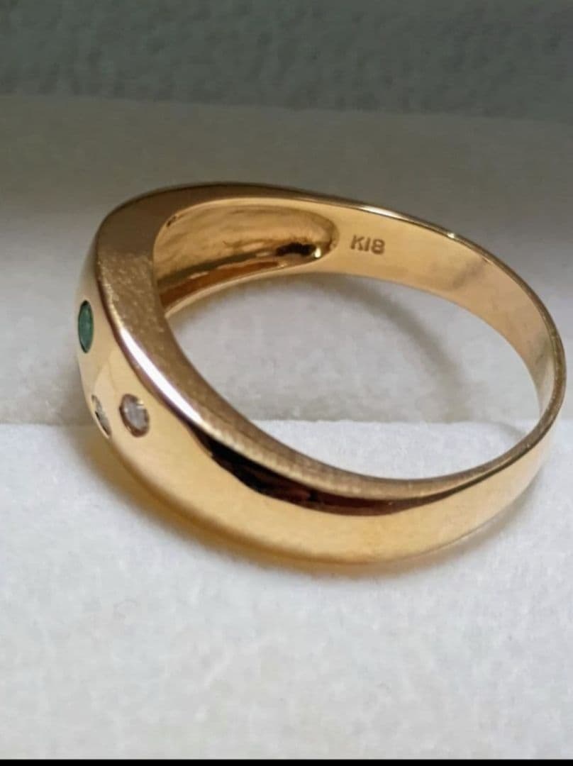 ト*ボ様 18金 ゴールド ルビー エメラルド ダイヤモンド リング 4.73g